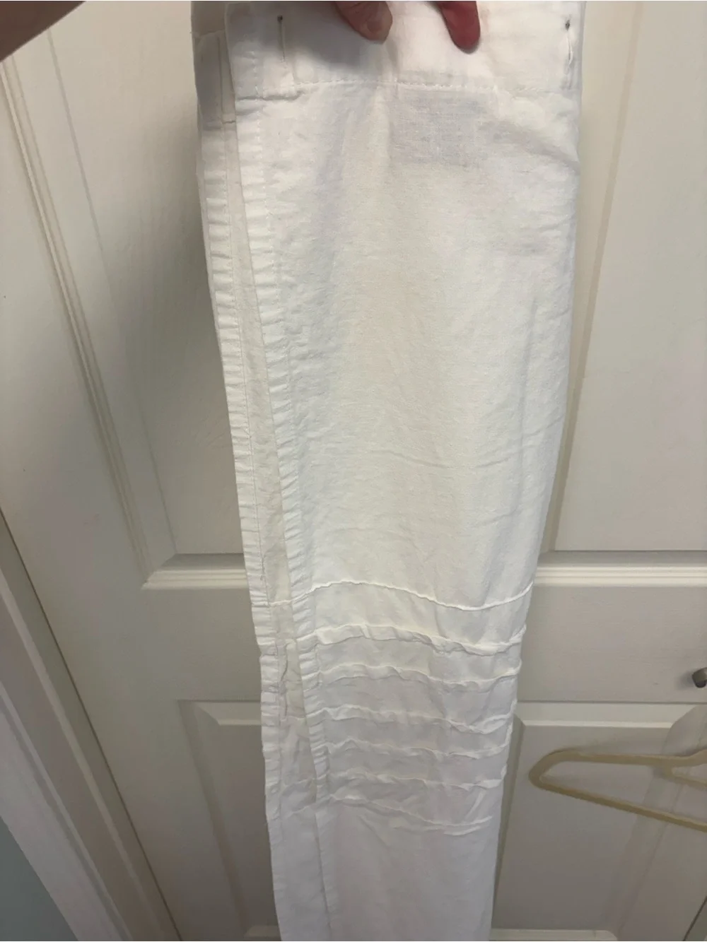 Southern Living Cream & White Linen Cotton Blend Shower Panel Curtain 72 x 72 in